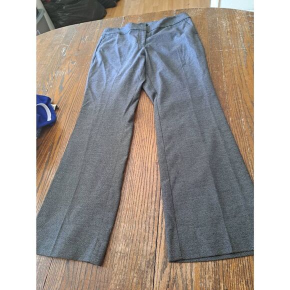 Size 8P Ann Taylor Factory Petite Black Grey Flat Front Pants Trousers - Picture 1 of 3